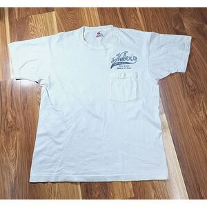 Vintage 90s Fruit Of Loom Pocket T Shirt Size Large Bar Tavern Single Stitch